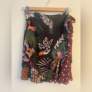 Farm Rio  x Anthropologie Multicolor Graphic Skirt